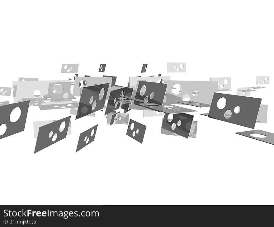 Panels� illustration over white background