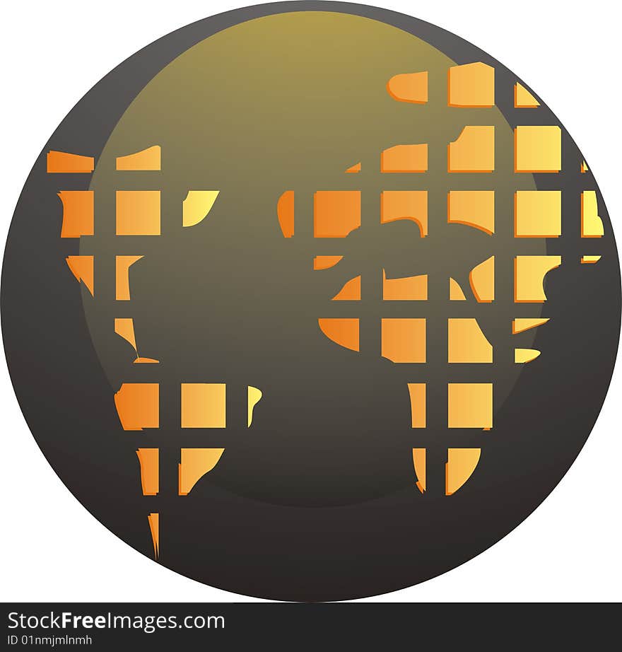 Vector illustration: black earth with squares. Vector illustration: black earth with squares