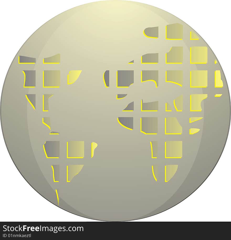 Vector illustration: grey earth with squares. Vector illustration: grey earth with squares