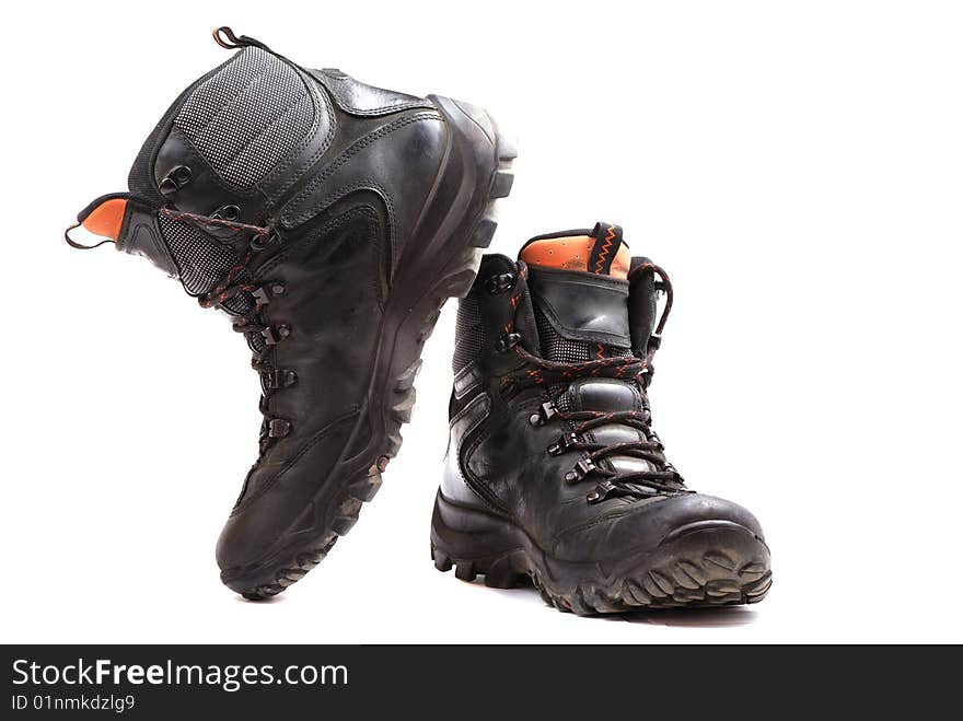 Rough leather footwear for work and productive leisure. Protection of feet in difficult conditions.