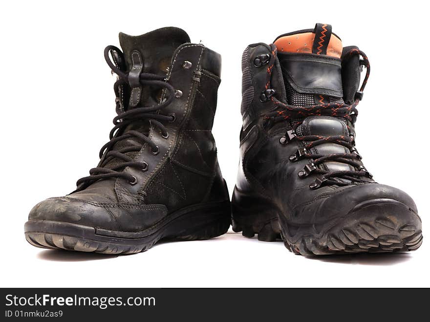 Rough leather footwear for work and productive leisure. Protection of feet in difficult conditions.