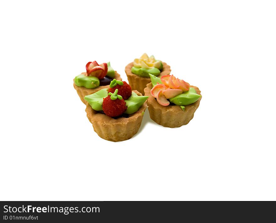 Cake-basket decoration cream isolated