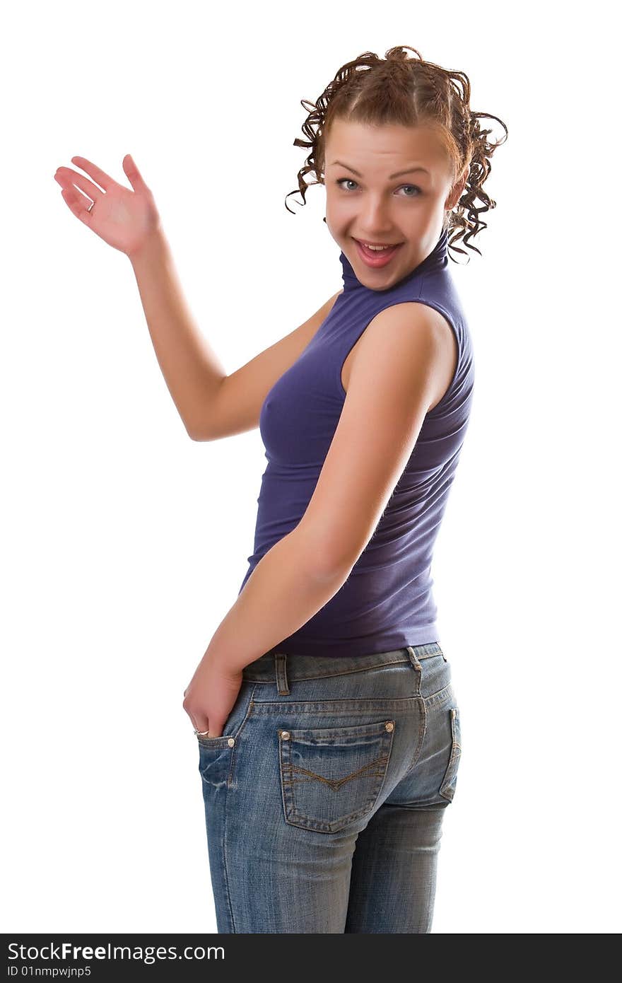 Smiling girl isolated on a white background. Smiling girl isolated on a white background