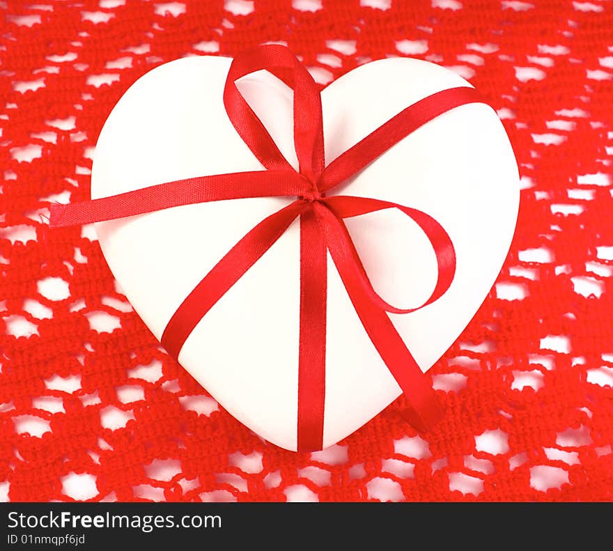 Heart with red tape. valentine's day