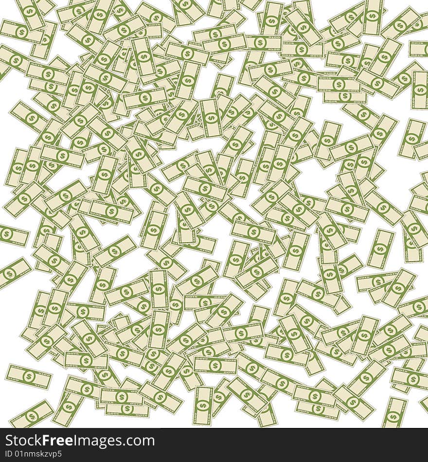 A background full of replicated dollar bills. Fully scalable vector illustration. A background full of replicated dollar bills. Fully scalable vector illustration.