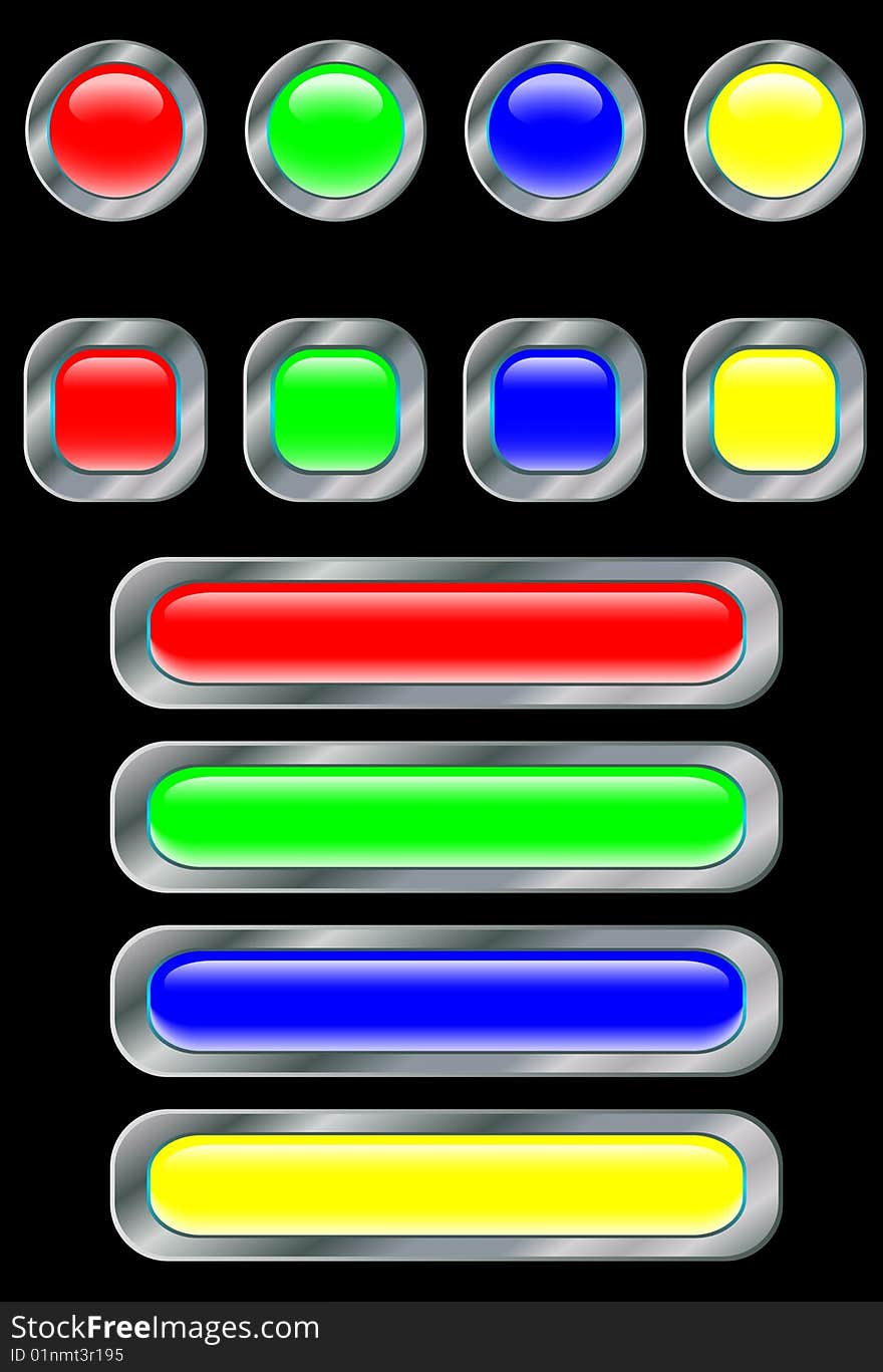 Set of buttons