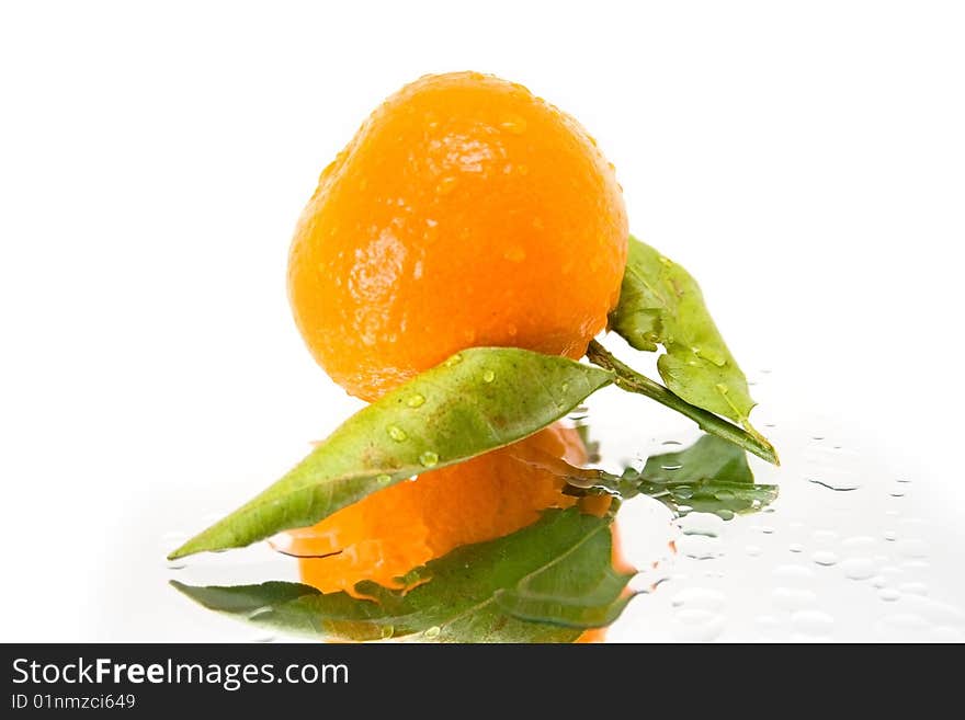 Fresh mandarin  isolated on a white background