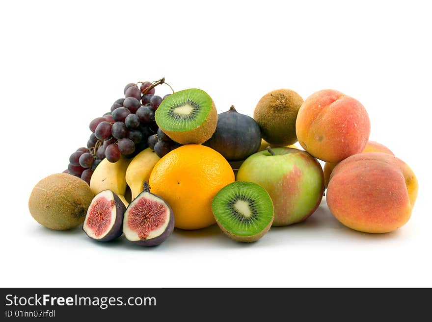 Fresh fruits  isolated on a white background