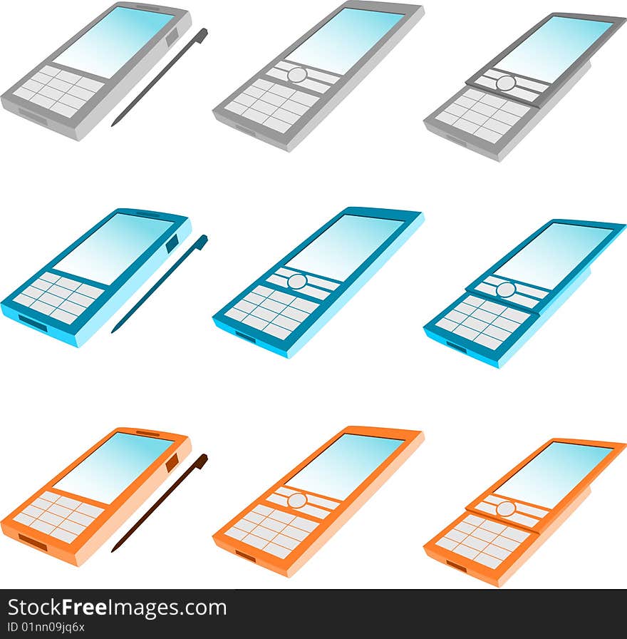 Simple Phone illustrations, easy to resize. Simple Phone illustrations, easy to resize