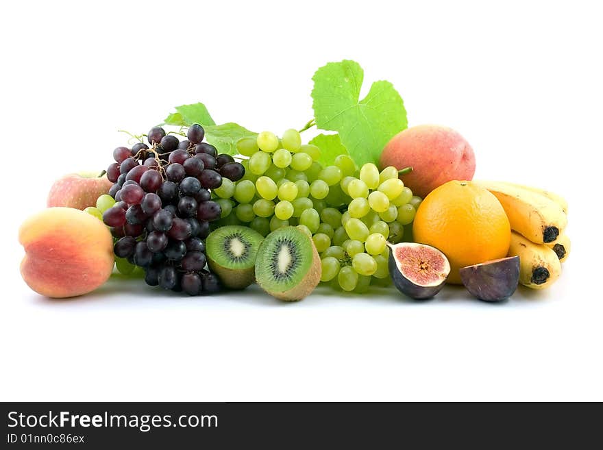 Fresh fruits  isolated on a white background