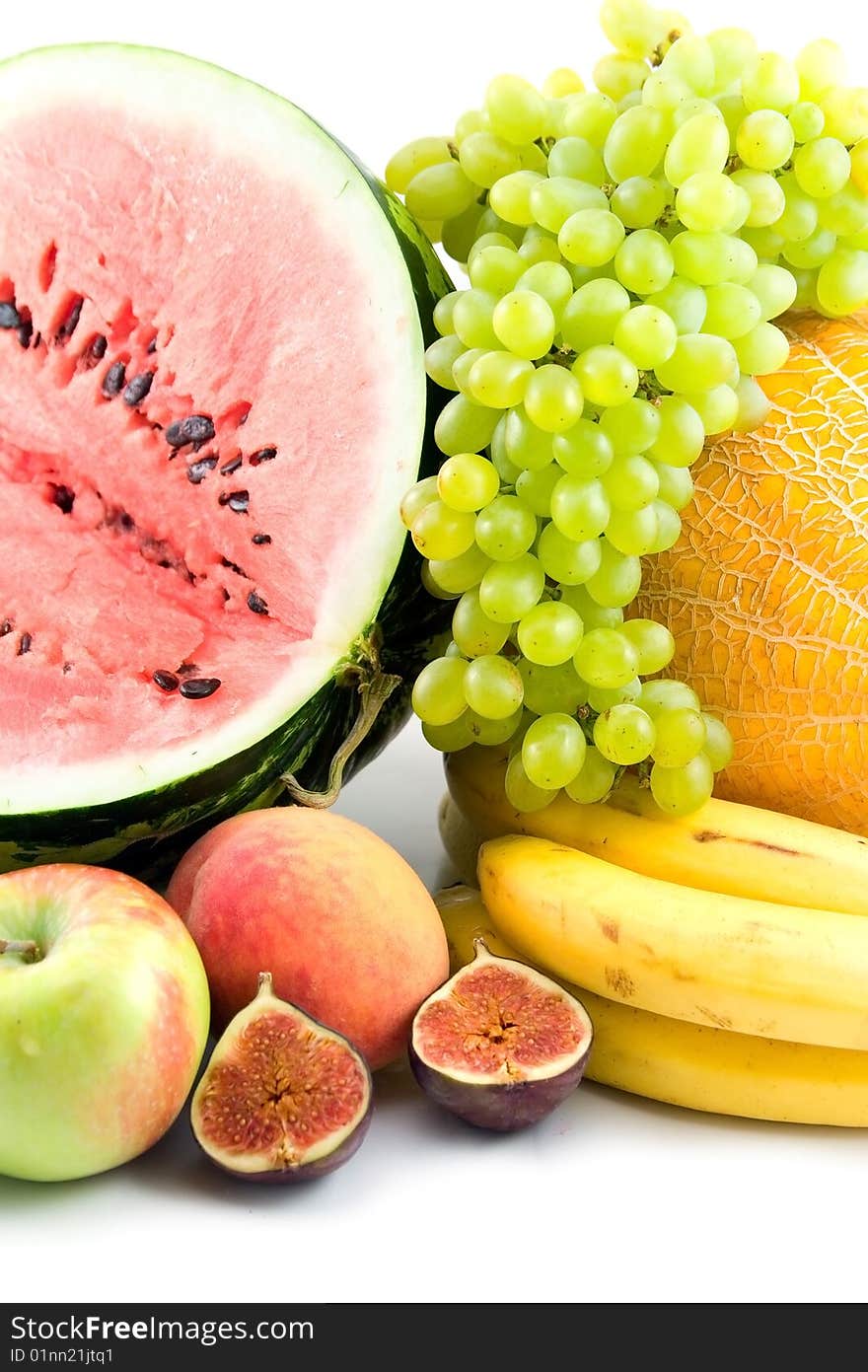 Fresh fruits  isolated on a white background