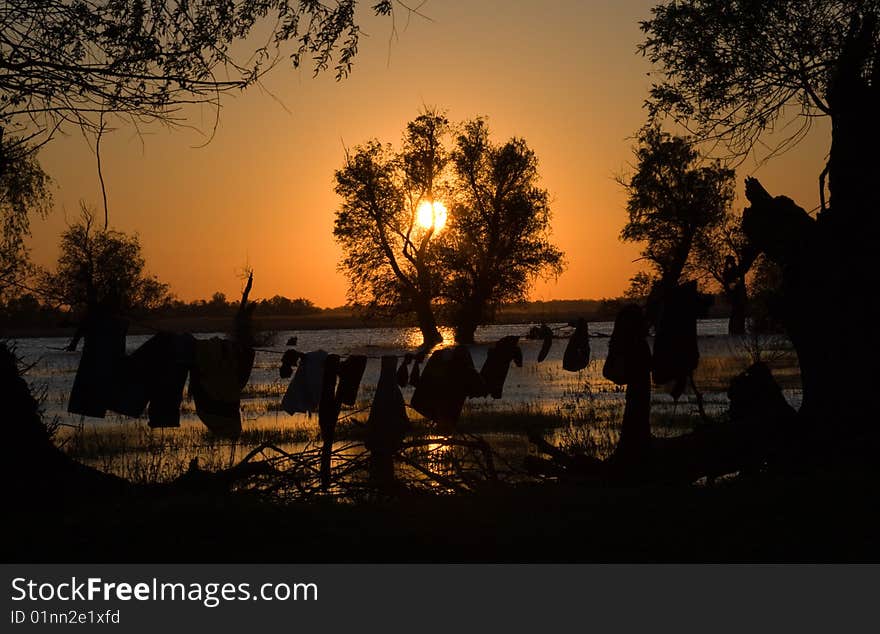 Sunset on Danube Delta