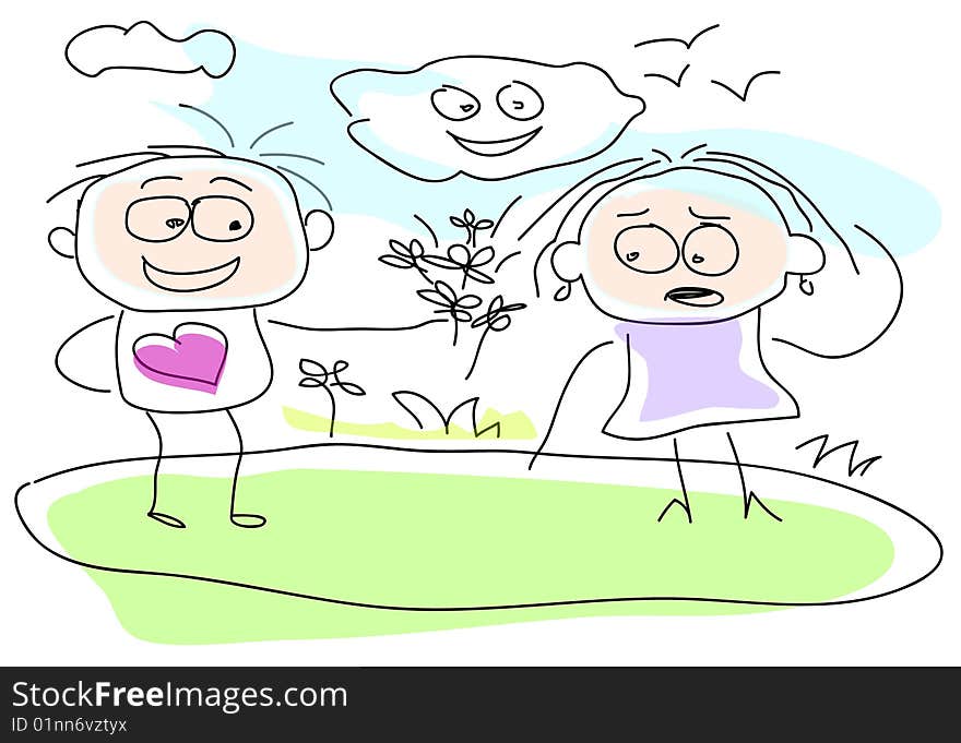 funny colourful love proposal cartoon