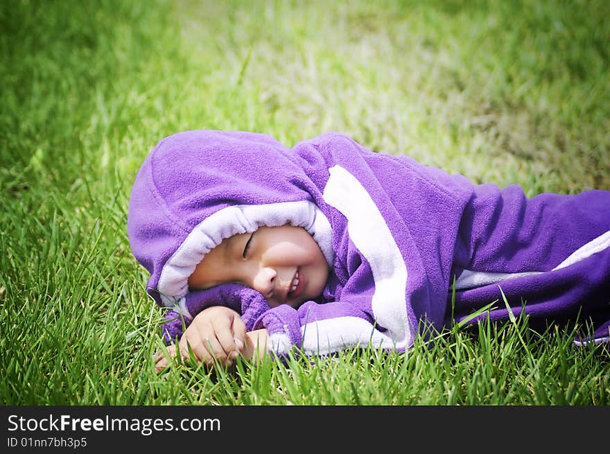 Boy day dreaming in summer