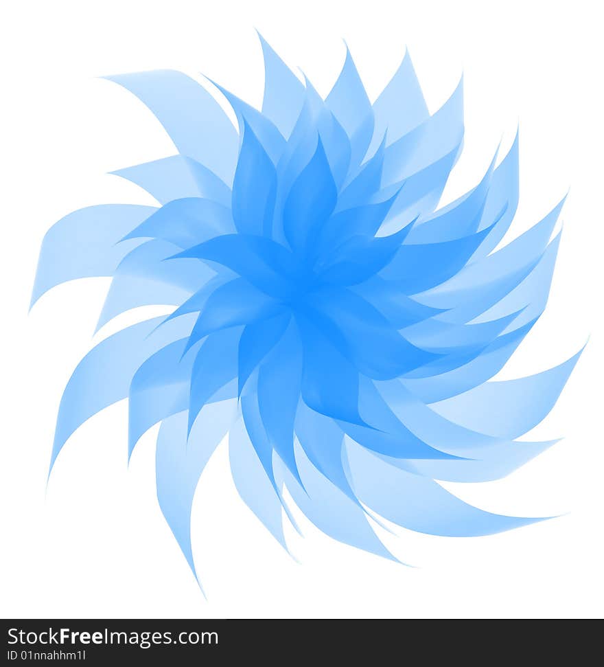 Digital painting - gentle blue flower with semiopaque twisted petals; isolated on white. Digital painting - gentle blue flower with semiopaque twisted petals; isolated on white.