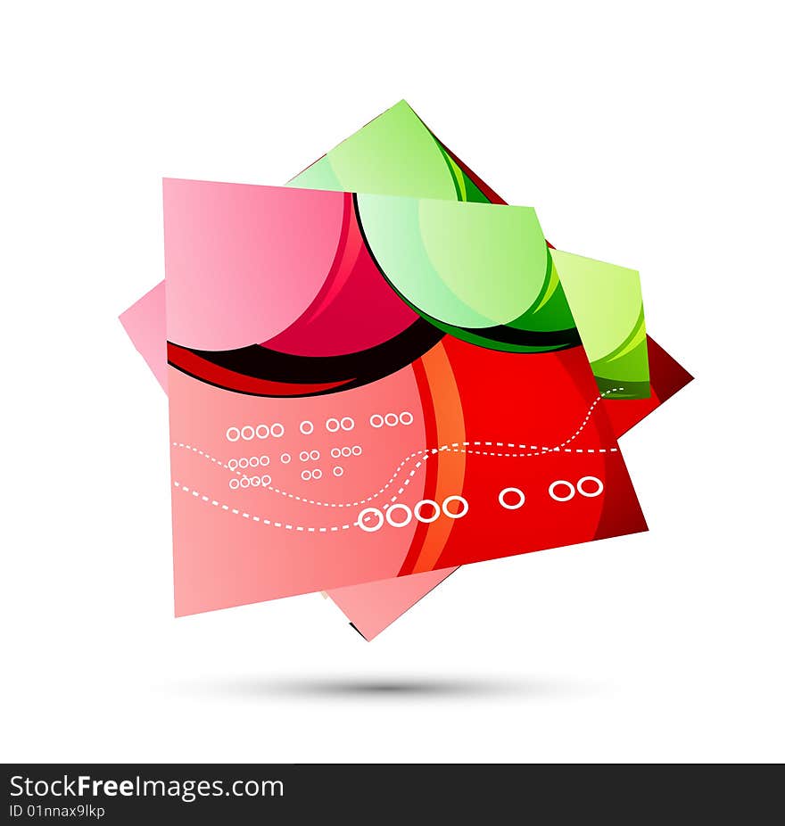 Glossy colorful sticker. Vector illustration