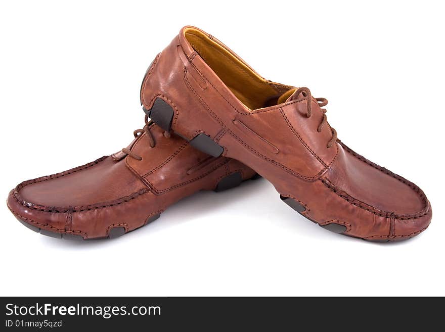 Brown shoes isolated on a  white