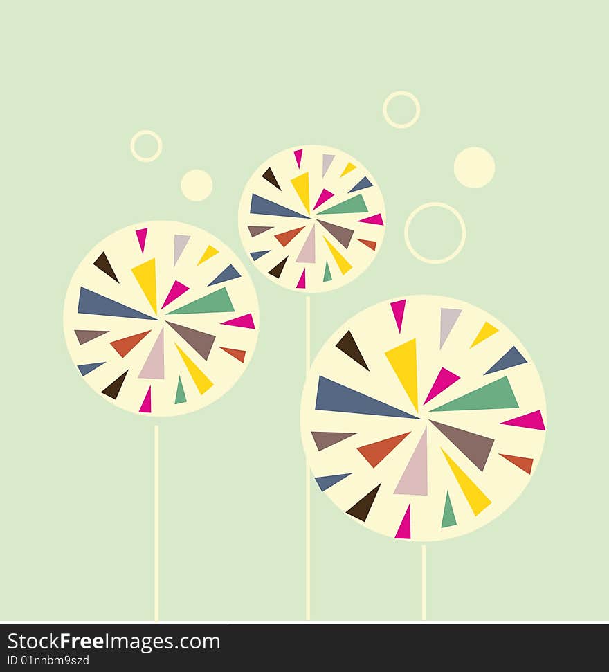 Colorful floral design with shapes. Colorful floral design with shapes