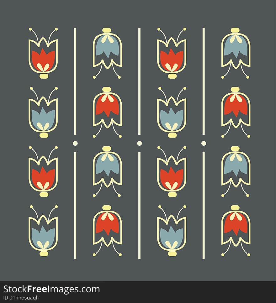 Repeated tulip pattern