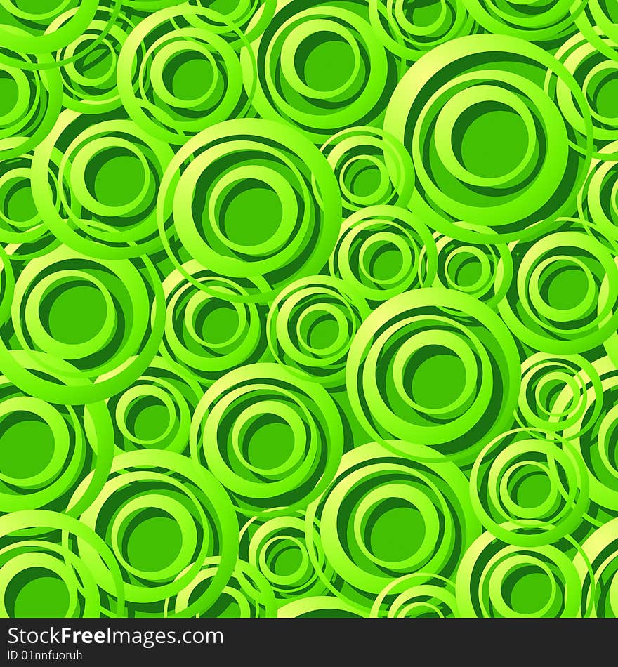 Vector illustration of Seamless Green Ring Pattern