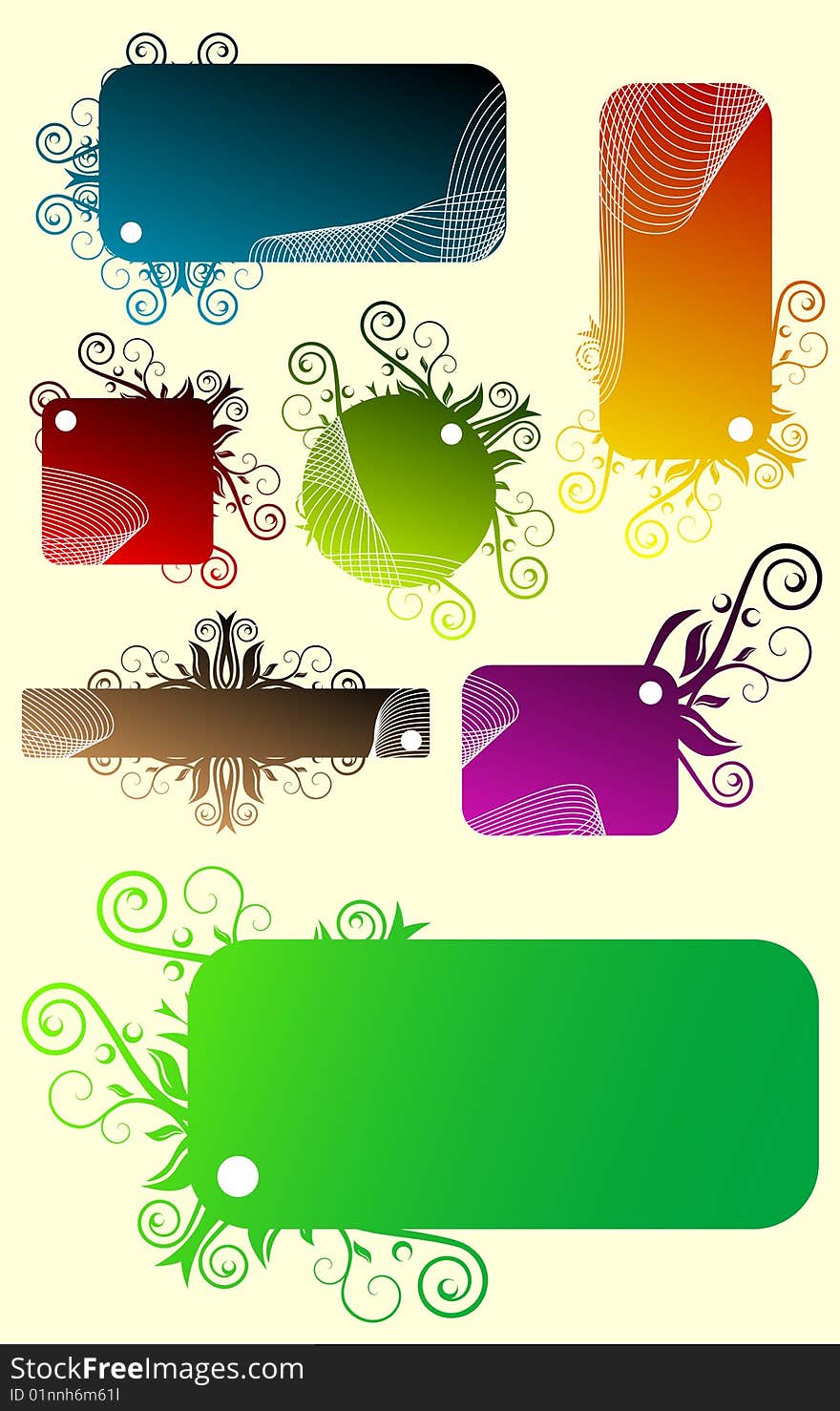 Floral banners with place for your text