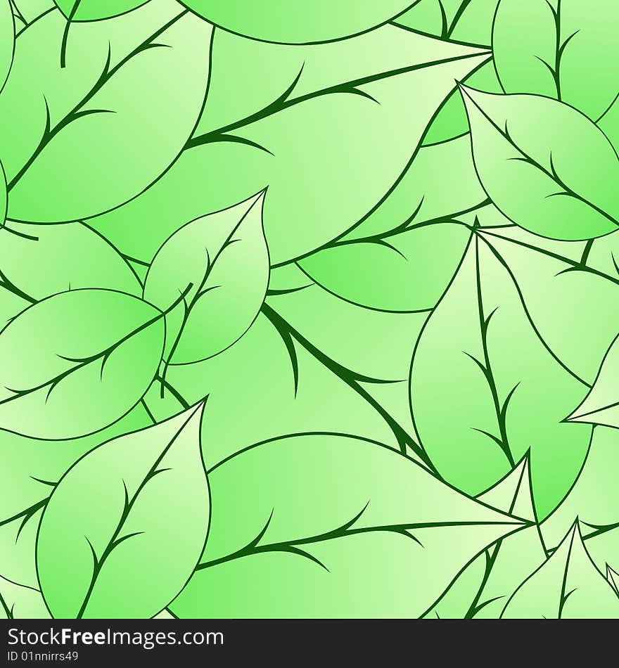 Vector illustration of seamless leaf pattern