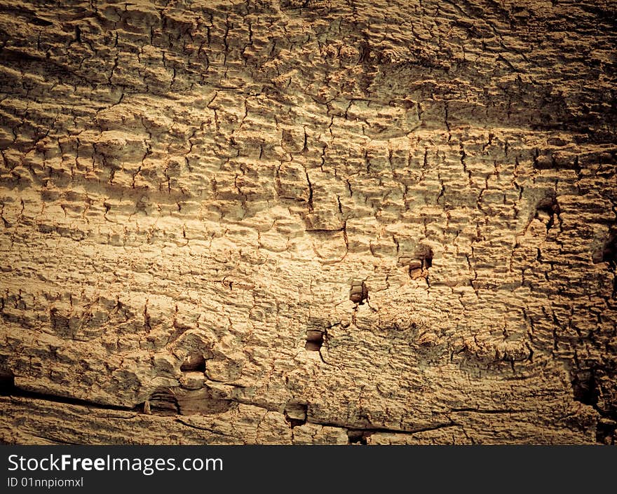 Old  crumbly wood background with cuts