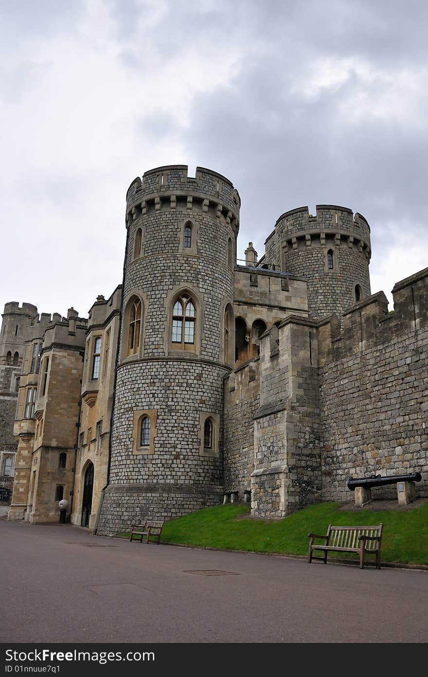 View of the towers on a cloudy and gray day. View of the towers on a cloudy and gray day