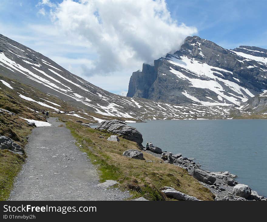 This is the daubensee on the gemmipass kandersteg switzerland. This is the daubensee on the gemmipass kandersteg switzerland