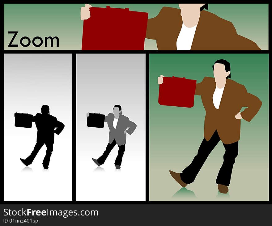 Businessman showing office bag