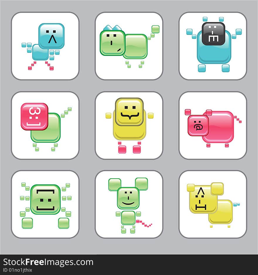 Glossy internet characters icons. To see similar, please visit my gallery. Glossy internet characters icons. To see similar, please visit my gallery.