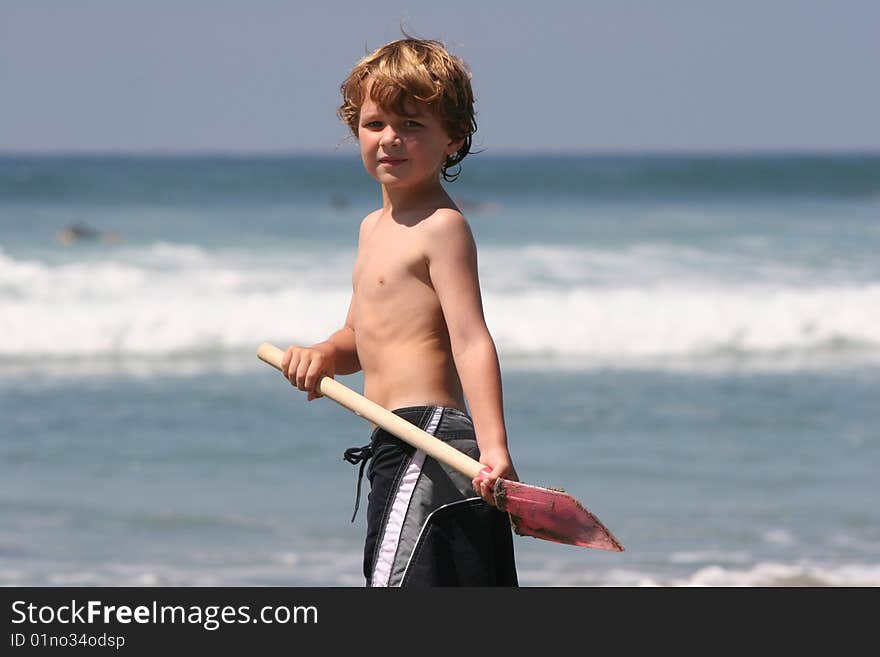 Cute Boy with shovel 2