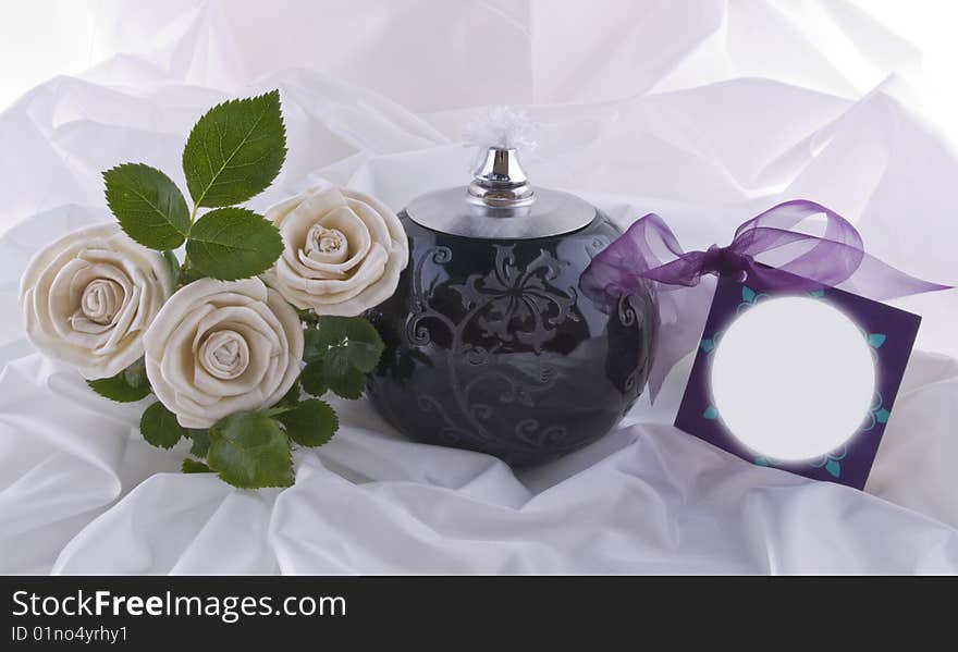 Oil lamp roses and a place to fill in your messages. Oil lamp roses and a place to fill in your messages