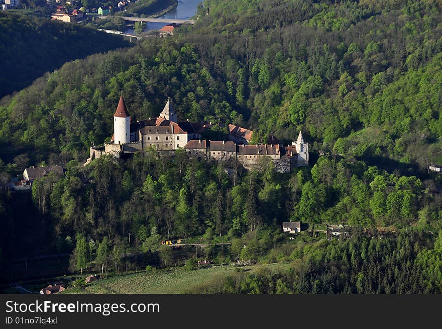 Castle house in czech republic air photo. Castle house in czech republic air photo