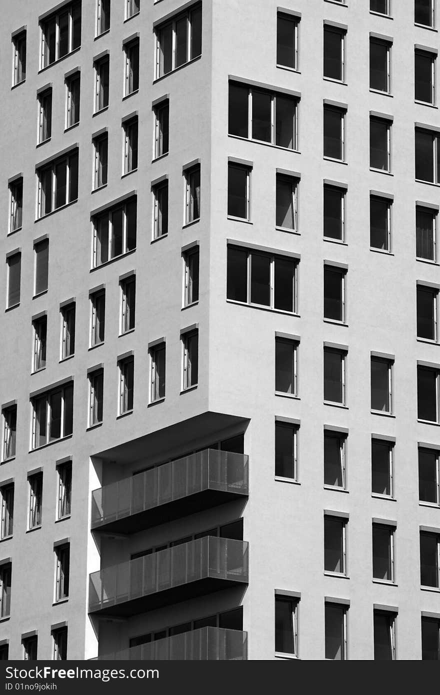 Modern apartment house, black and white photography. Modern apartment house, black and white photography