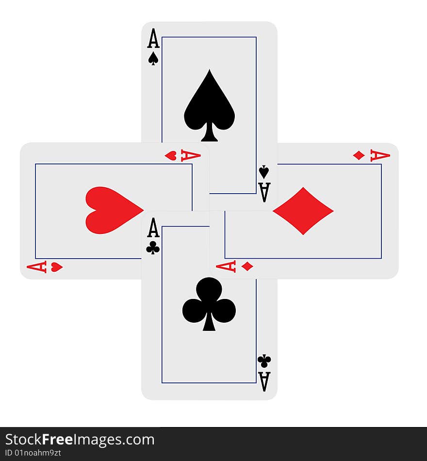 Four aces hand cross-shaped