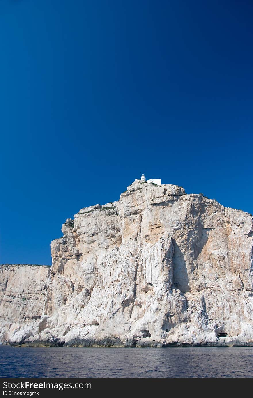 Italian lighthouse in Sardinia