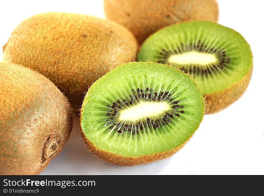 Kiwi on white.