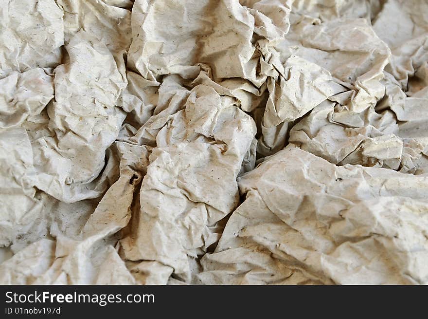 Old crushed gray paper texture. Old crushed gray paper texture.