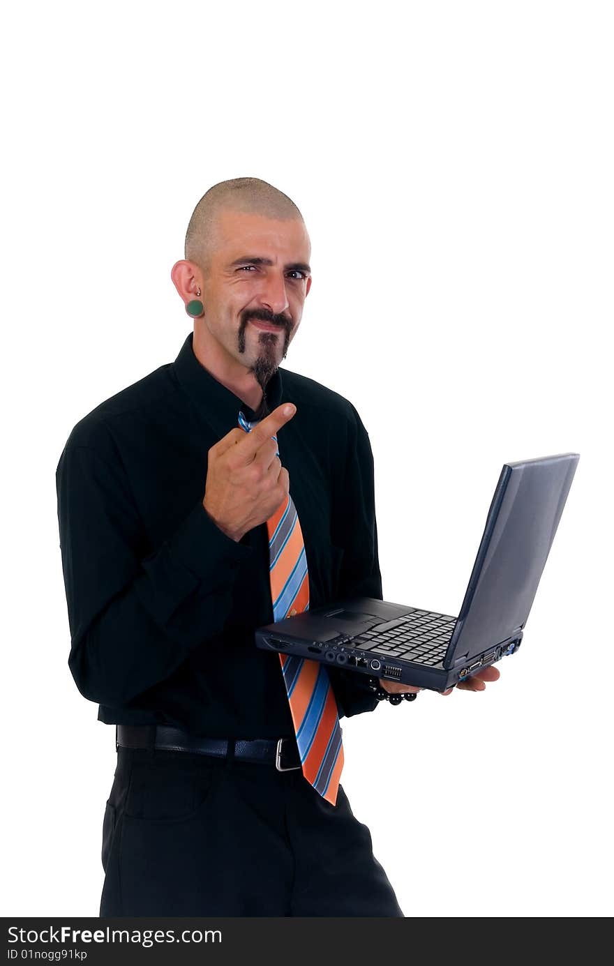 Alternative businessman formal dressed, studio shot