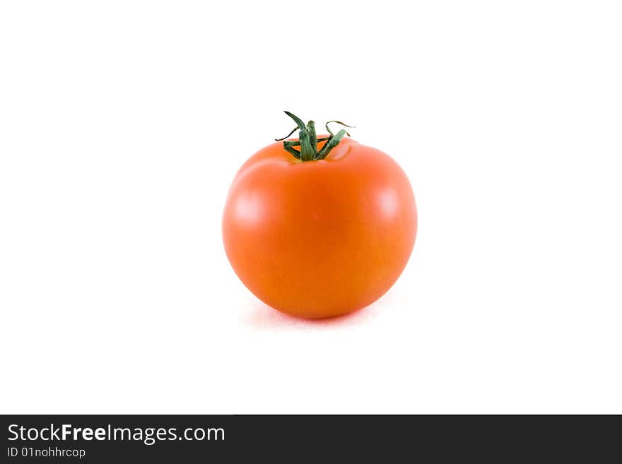 Tomato on a white bakcground.