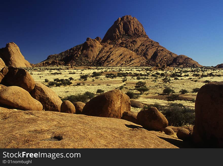 Spitzkoppe mountain and his lunar landscape. Spitzkoppe mountain and his lunar landscape