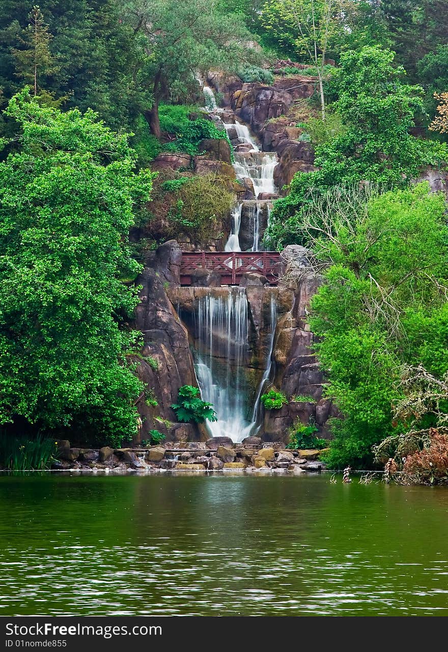 Waterfall in Golden Park, San Francisco