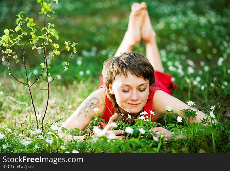 Resting on the grass