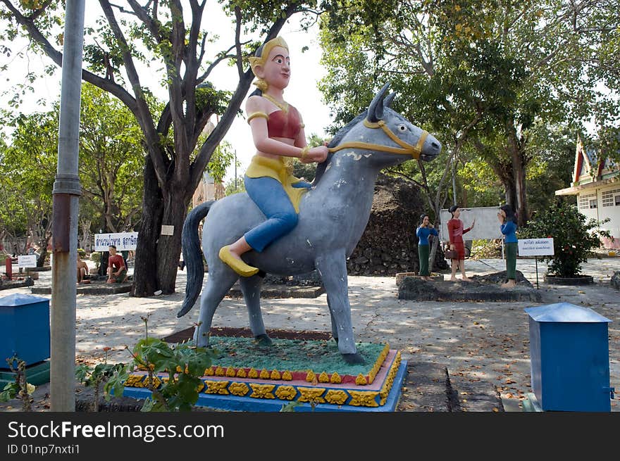 Year of a horses. The Chinese calendar. A sculpture in paradise and hell temple. Thailand. Year of a horses. The Chinese calendar. A sculpture in paradise and hell temple. Thailand.