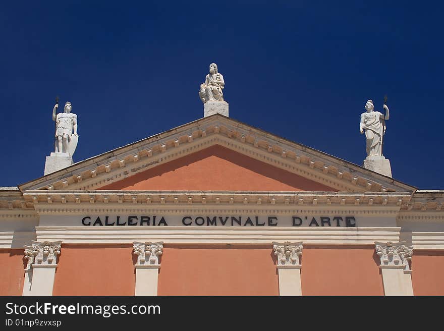 City of Cagliari in Sardinia. The art gallery in the pubblic garden.