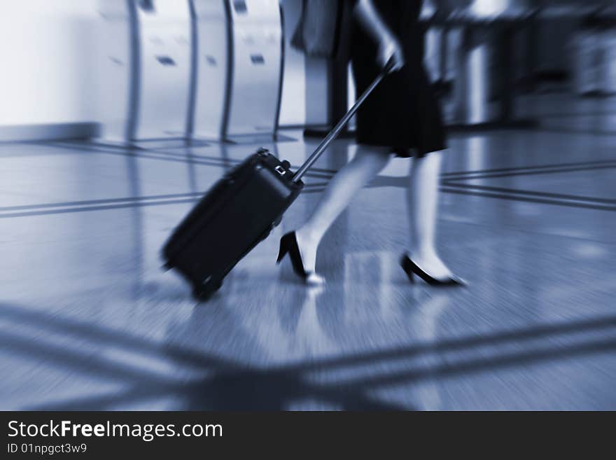 Bags at the airport, motion blur