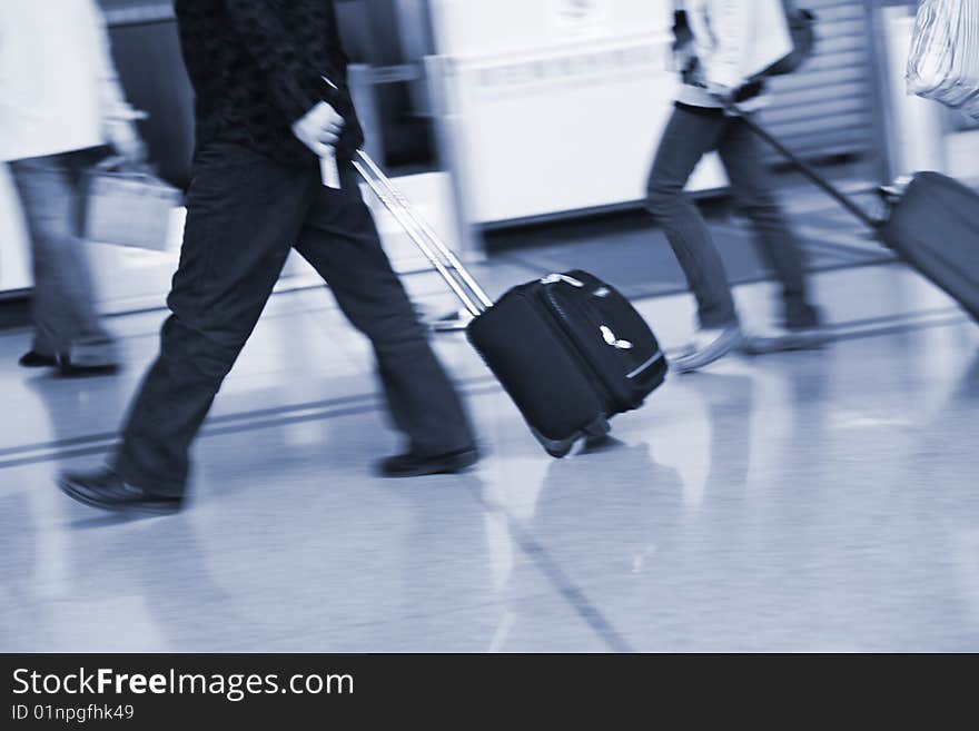 Bags at the airport, motion blur