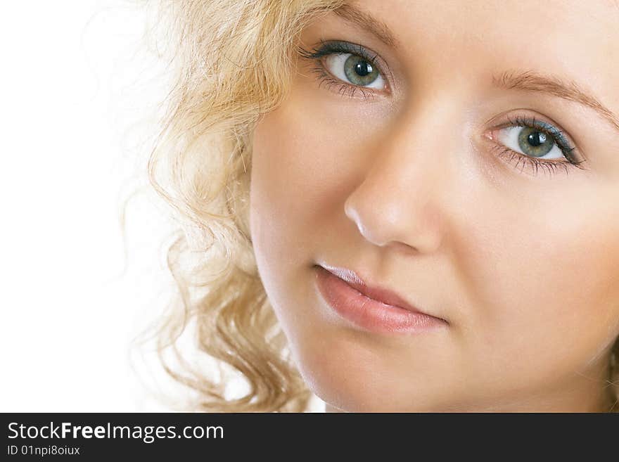 Close-up portrait isolated on white