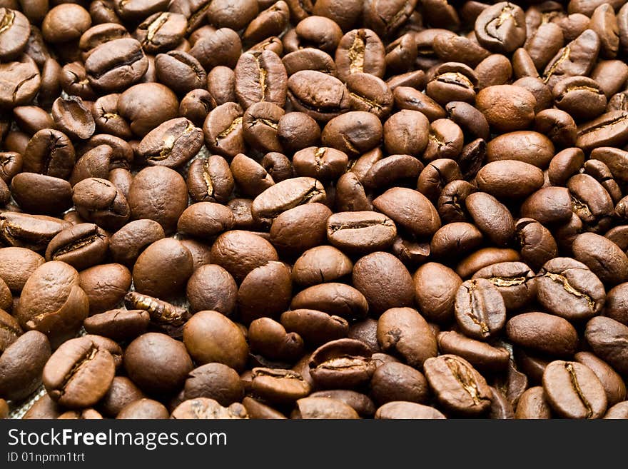 Grains of koffe are lyings on-the-spot fabrics